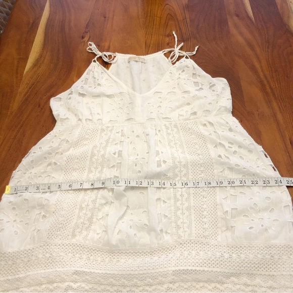Michael Kors Romantic Sexy Lace Boho White Camisole Summer Festival Midi Dress. - Picture 13 of 16